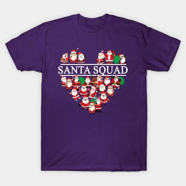 Novel Santa Squad Heart Christmas Gift T Shirt New 100 Cotton Short Sleeve ONeck Tshirt Casual Unisexs Top