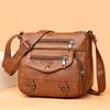Women Bag Crossbody Bag Soft Leather Versatile Multi-Pocket Shoulder Bag Women Mom Bag Travel Backpack