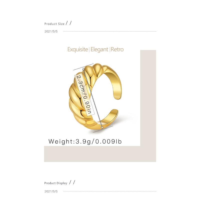 Copper Plated 18k Gold Minimalist Geometric Ring For Women