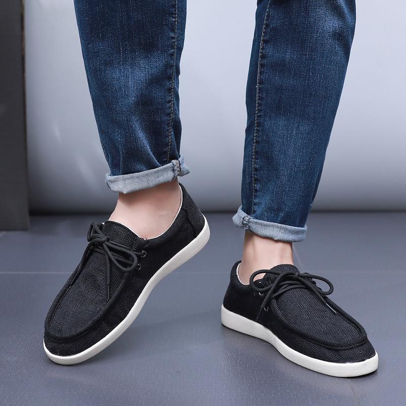 Men Comfy Canvas Shoes Breathable Men'S Mesh Shoes Lightweight Sneakers Fashion Slip On Flats Comfortable Man Loafers Lazy Shoes
