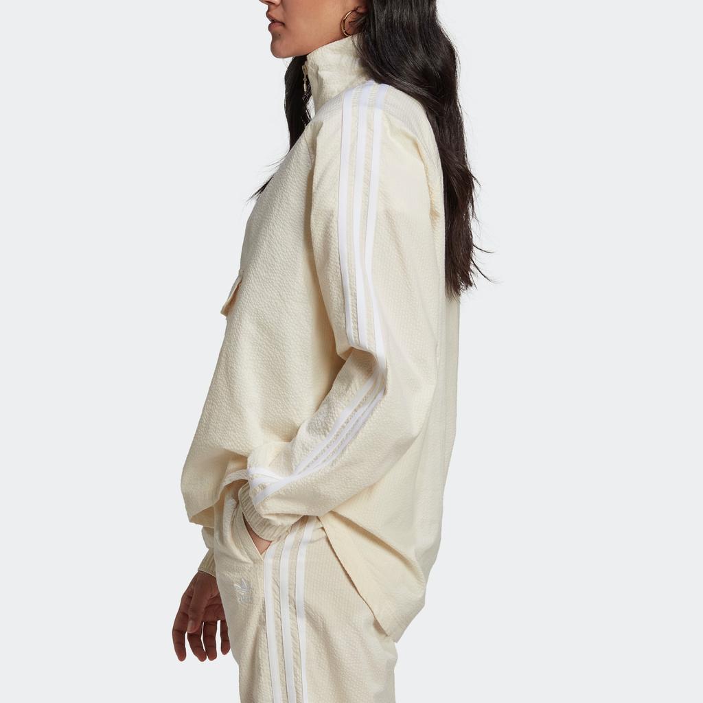 adidas Оригинальная куртка с капюшоном и карманом-кенгуру из поплина Hz Tt Brand Logo Print Женская куртка Off-White HL9311