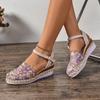 New Casual Women's Sandals Wedge Sandals Mesh Sandals Hemp Buckle Women's Sandals