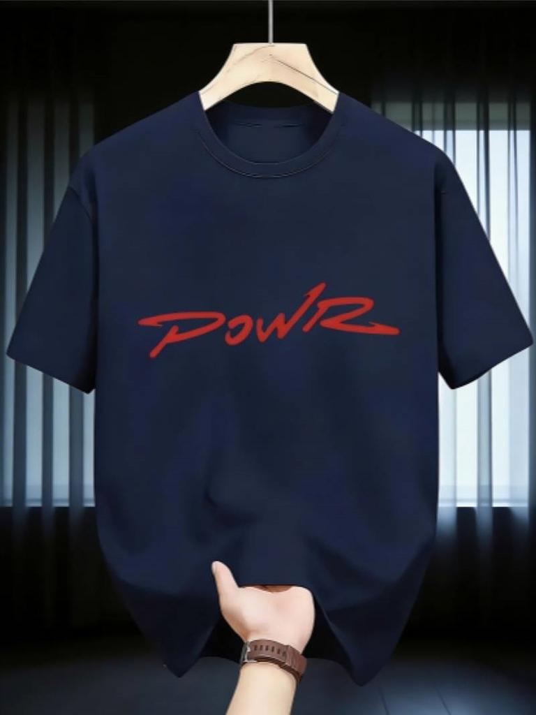 Energy And Power Gift T-Shirt "Powr" Bold Script Streetwear Top Unisex Machine Washable
