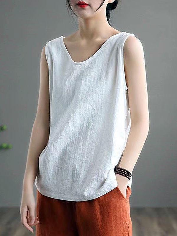 Фиолетовый топ на тонких бретелях из хлопка и льна в стиле ретро для женщин