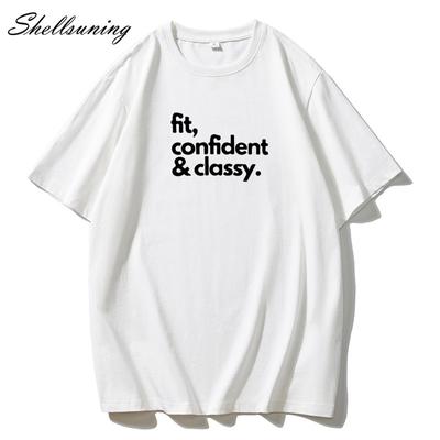 Shellsuning, летние хлопковые футболки с буквенным принтом, женские повседневные футболки большого размера с круглым вырезом и короткими рукавами, женские корейские универсальные топы в стиле Харадзюку