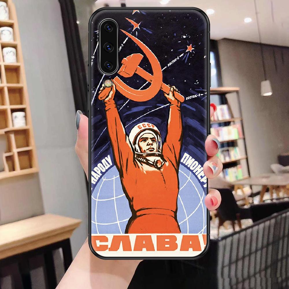 Чехол для телефона с флагом Советского Союза для Samsung Galaxy A 3, 5, 7, 8, 10, 20, 21, 30, 40, 50, 51, 70, 71 ES 2016, 2018, 4G, черный, водонепроницаемый, из ТПУ