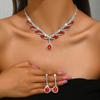 Luxury Flash Diamond Super Beautiful Necklace Earrings Set Jewelry Set