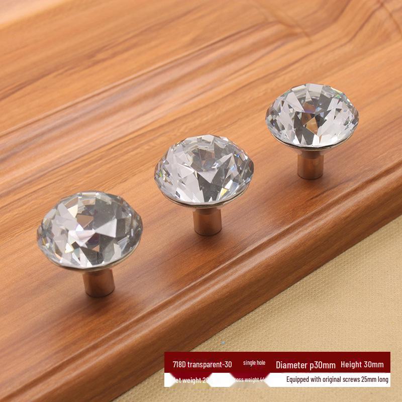 12 мм акриловая хрустальная и деревянная ручка для ящика с одним отверстием для шкатулки для драгоценностей