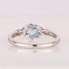 925 Sterling Silver Swiss Blue Topaz Heart Ring Diamond Accent Rhodium Plated Women Jewelry Size 8.75