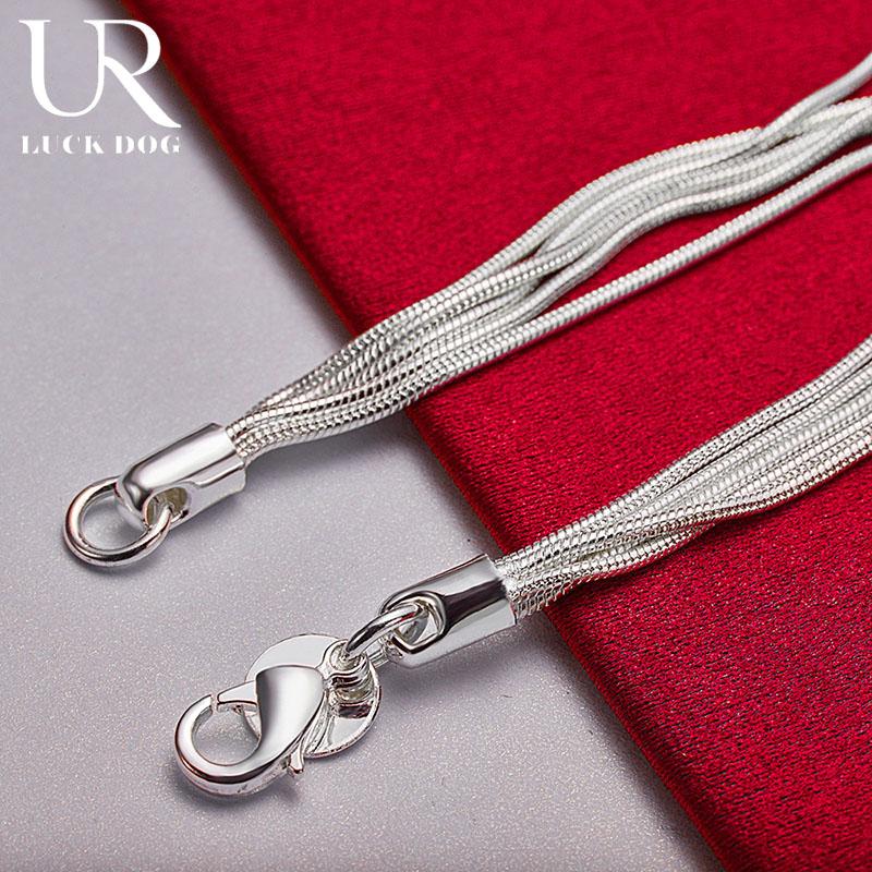 Браслет с подвеской в форме сердца из стерлингового серебра 925 пробы с несколькими змеями Модные свадебные украшения