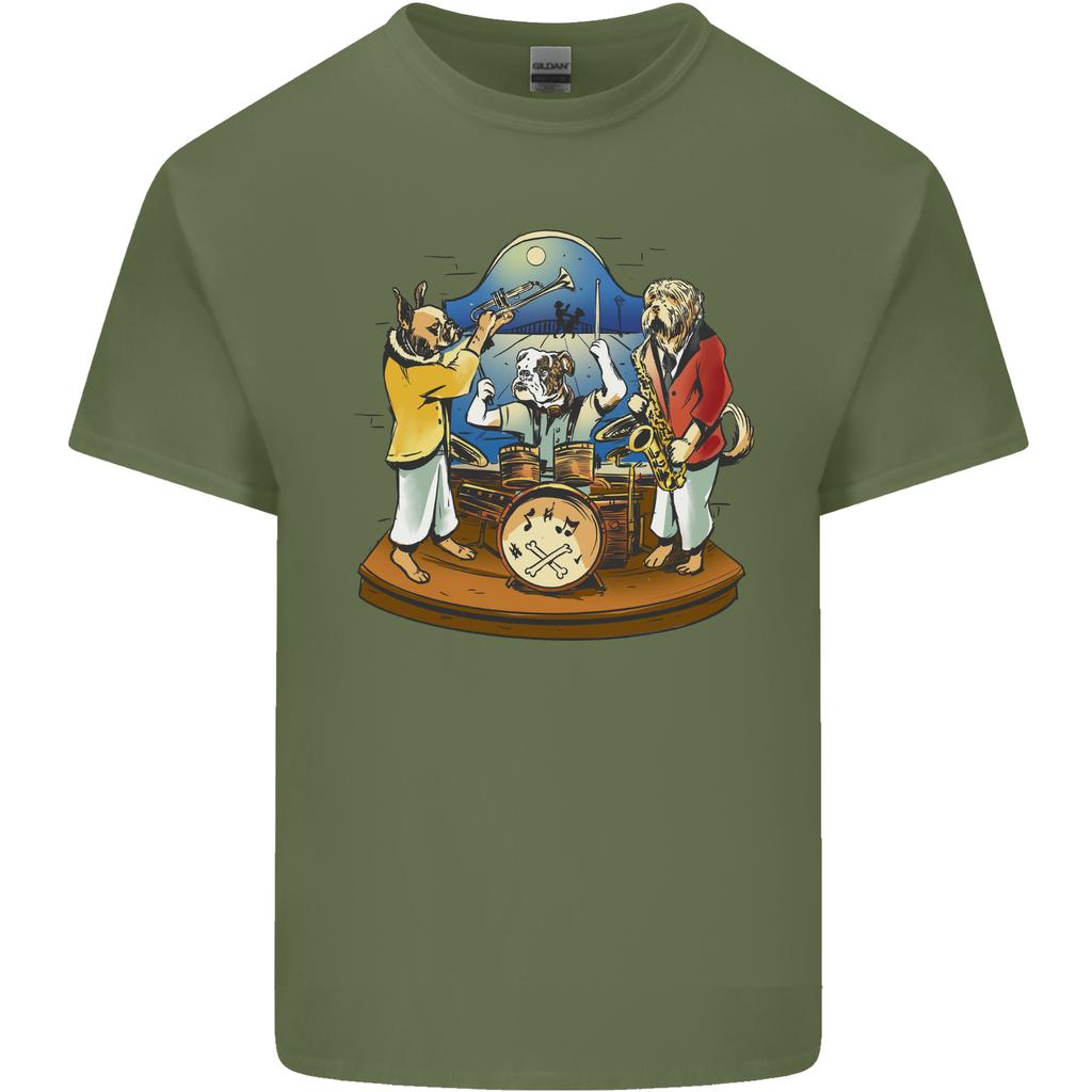 Dog Jazz Band Funny Music Unisexs Light Cotton Tshirt
