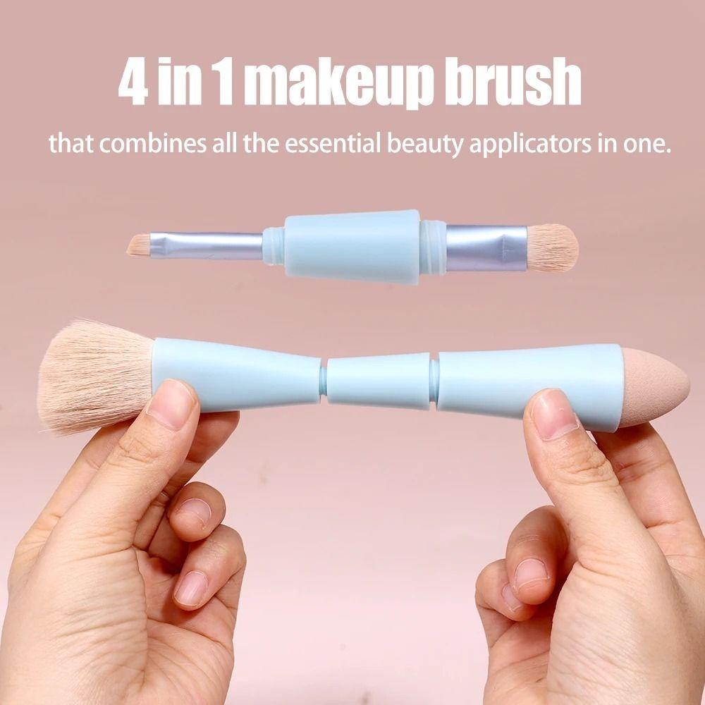 Мягкие косметические кисти с двойным концом 4-в-1 Кисть для контуринга Портативный набор кистей для макияжа Женщины