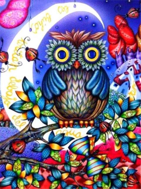 Алмазная картина Сова, полная дрель, украшение для дома, Алмазная вышивка, мозаика с животными, картина со стразами, настенное искусство