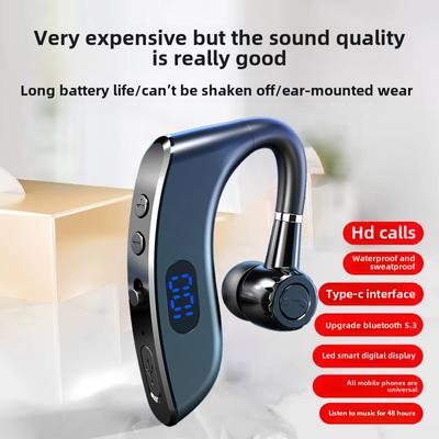 Наушники с одним ухом, беспроводные Bluetooth-наушники для бизнеса, большая мощность, длительный срок службы батареи