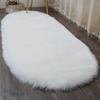 Oval Soft Fluffy Faux Sheepskin Fur Area Rugs White Faux Fur Bedside Rugnordic Red Center Living Room Carpet Bedroom Floor