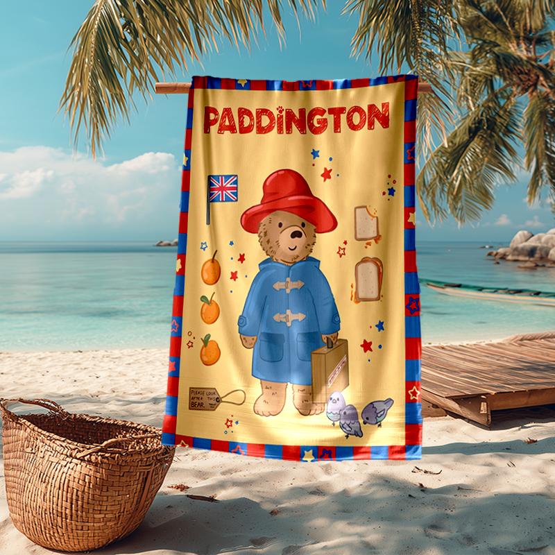 Ultra-Soft Beach Towel with Paddington Bear Theme,Ideal for Pool - Camping, Diving - Perfect Travel Essential, Vibrant Beach Towel.