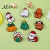 Christmas Outfit Decor Cartoon Enamel Brooch, Santa Claus Elk Snowman Tree Badge Pin, Brooches Bags Scarves Clothes Decorative Accessory for