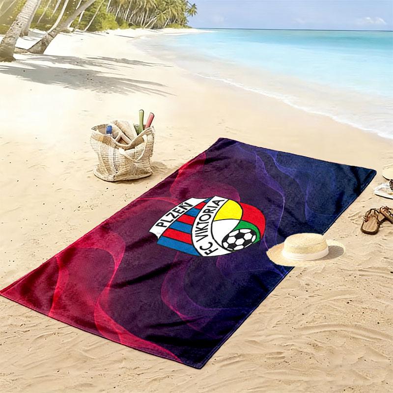 FC Viktoria Plzen Print Beach Towel, Large Soft Quick Dry Towel for Beach Camping Swimming