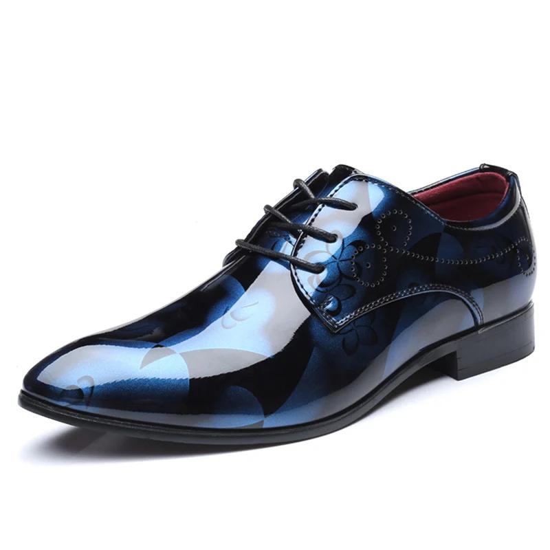 Patent Leather Oxford Shoes for Men Dress Shoe Zapato Hombre Pointed Toe Business Wedding Plus Size 50 Dress Loafers Buty Meskie