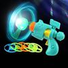 Kids Flying Disc Launcher Toy Outdoor Garden Backyard Lawn Park Toddlers Boys Girls LED Light-Up Flying Disc Shooter Game