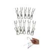 PERSIMONE Clothespins with Hooks, Plated, Rust-Resistant, Shatter-Resistant, for Rooms and Bathrooms, 10-Piece Set (Light Gray)
