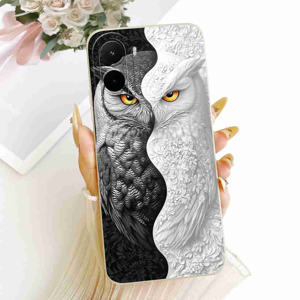 Silicone Case For Xiaomi Poco M7 4G Case Cute Cat Flowers Soft Slim Phone Cases For Xiaomi Poco M7 PocoM7 4G Cover Bumper