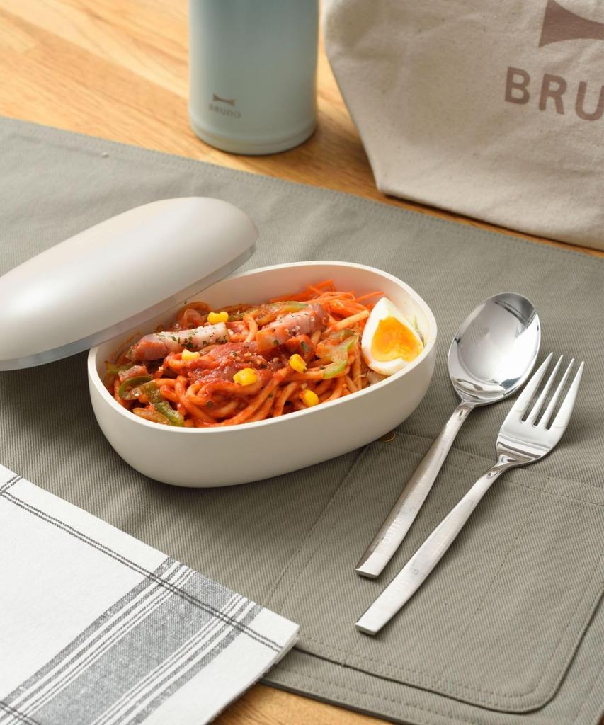 BRUNO Yamanaka Lacquer Two-Tone Lunch Box, Mayu, Single Tier, Dishwasher and Microwave Safe, Round, Gray, Size Not Available, RBHK014-GY