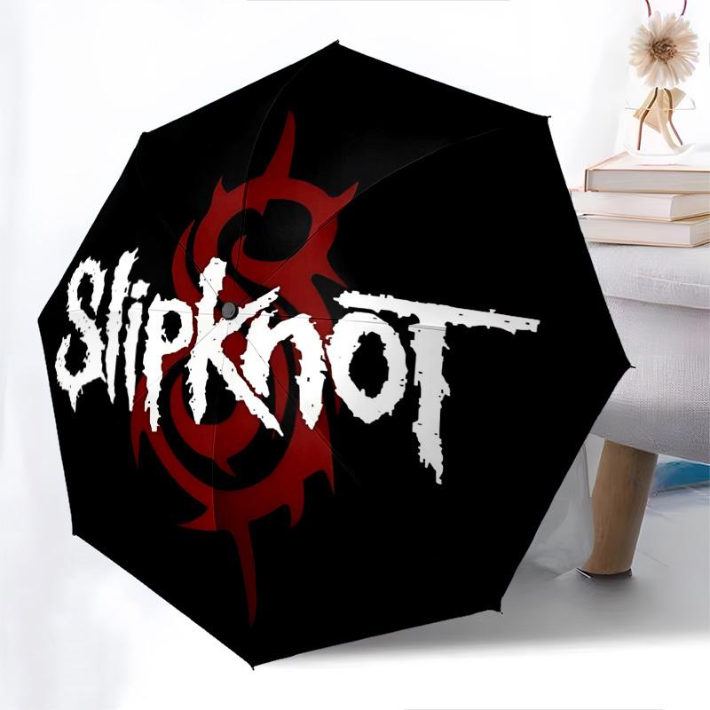 Slipknot, Heavy Metal Themed Automatic Opening and Closing Umbrella, Brightly Colored 8-rib Portable Umbrella, Suitable for Men and Women, A