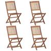 VidaXL 4x Solid Acacia Wood Folding Outdoor Chairs Garden Dining Seats Patio Chairs Furniture 313604