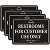 Restrooms for er Use Only Signs 6” x 4” Restrooms for ers Only Sign, Restroom Signs for Home/Business, Self-Adhesive Backing, Thick Acrylic, Easy