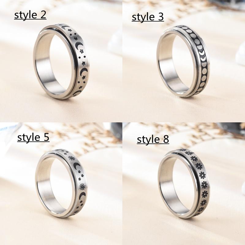 Anxiety Ring Figet Spinner Rings For Women & Men Stainless Steel Rotate Freely Spinning Anti Stress Accessories Jewelry Gifts