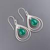 Ювелирные изделия из стерлингового серебра 925 пробы с натуральным зеленым ониксом, ручная работа, серьги 2,00" EE-34-33