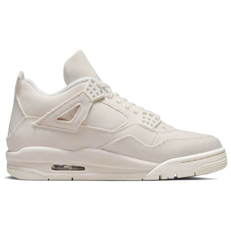 Женские кроссовки Air Jordan 4 Retro Blank Canvas кремово-серого цвета с парусом DQ4909-100