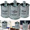 3PC Coffee Sugar Tea Storage Box Set Crystal Crushed Diamond Kitchen Storage Container Handmade Crystal Glass Coffee