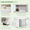 Cat Litter Box Cat House With Partition Magnetic Double Door Side Shelf White 86 X 48 X 52 Cm