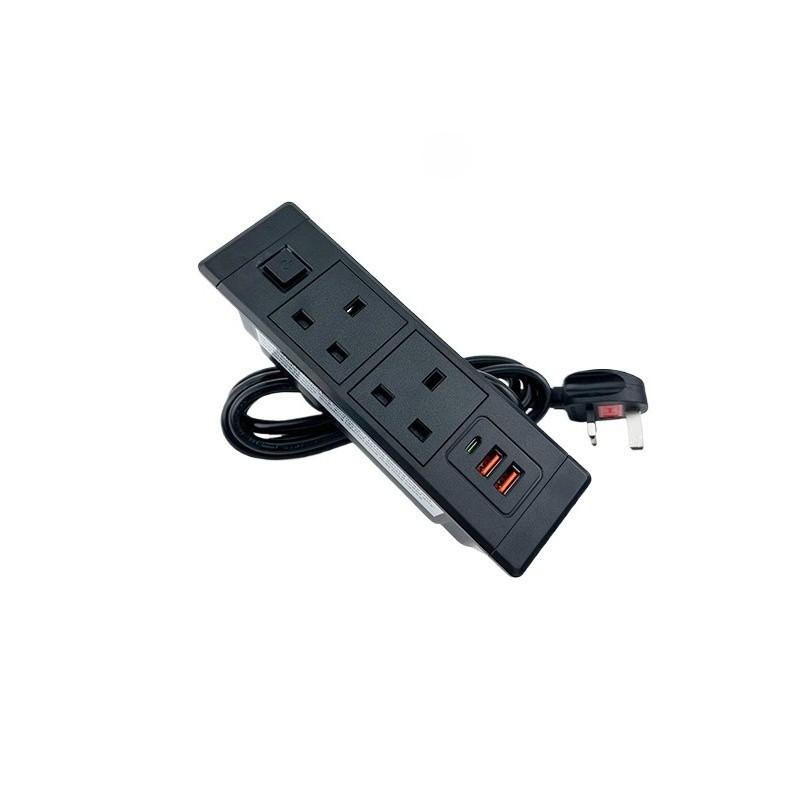 Удлинитель с розетками AC110-250V и портами USB Type-C, встроенная скрытая розетка для стола, для дома и офиса, скрытая розетка