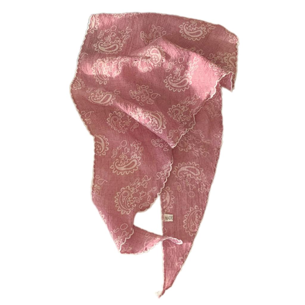 Multiuse Flower Print Headscarf Thin Headwrap Photo Bandana for Women Fashionable Head Covers for Spring Music Festival