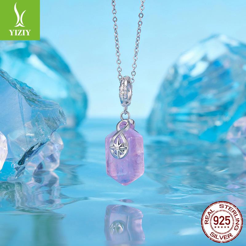 Энергетический аметистовый кулон, шарм и элегантный классический темперамент S925 стерлинговое серебро бисерные аксессуары