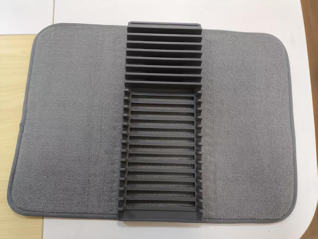 Кухонный коврик и полка для хранения двойного назначения: Сушилка для посуды, тарелок, мисок и столовых приборов из микрофибры