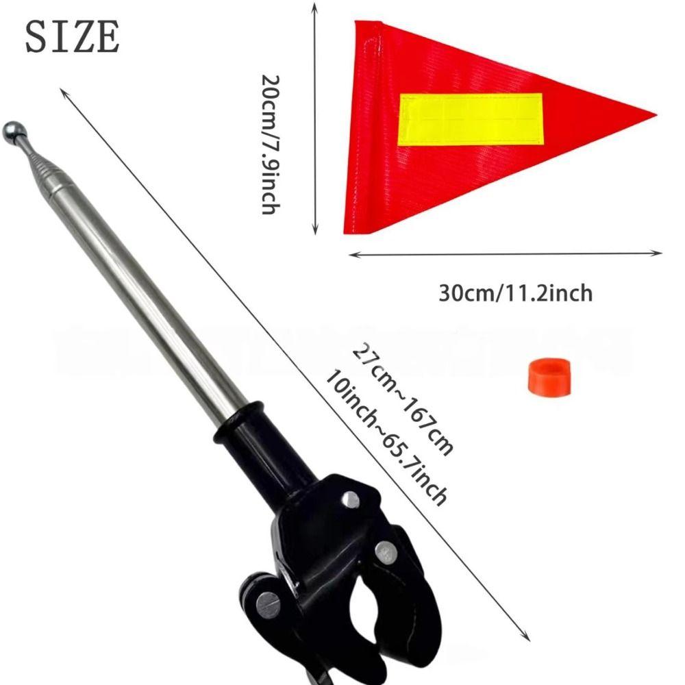 Clamp On Safety Warning Flag Telescopic Flagpole Golf Cart Flag Wheelchair