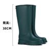 Новые высокие резиновые сапоги женские нескользящие водонепроницаемые сапоги средней высоты на флисе теплые резиновые сапоги на супертолстой подошве высокие резиновые сапоги женские