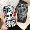 Skull Fundas Phone Case For Iphone 14 13 11 12 Pro Max Mini Xs Xr X 7 8 6s Plus Se 2022 Tempered Glass Protection Back Cover