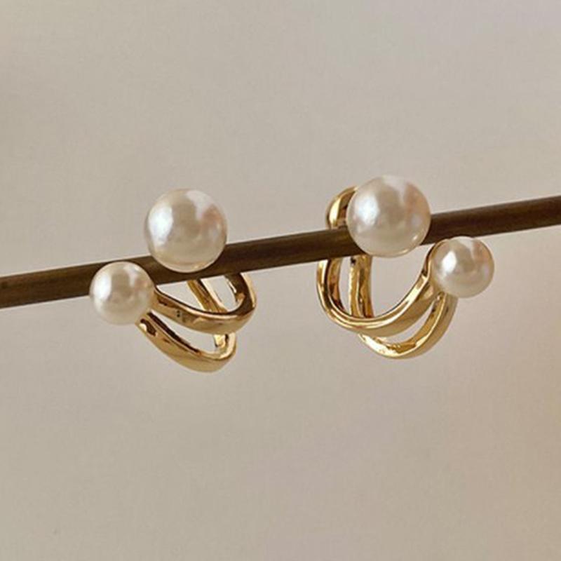 Жемчужные серьги Базовые серьги-капли с жемчужными шариками Простые серьги для пирсинга