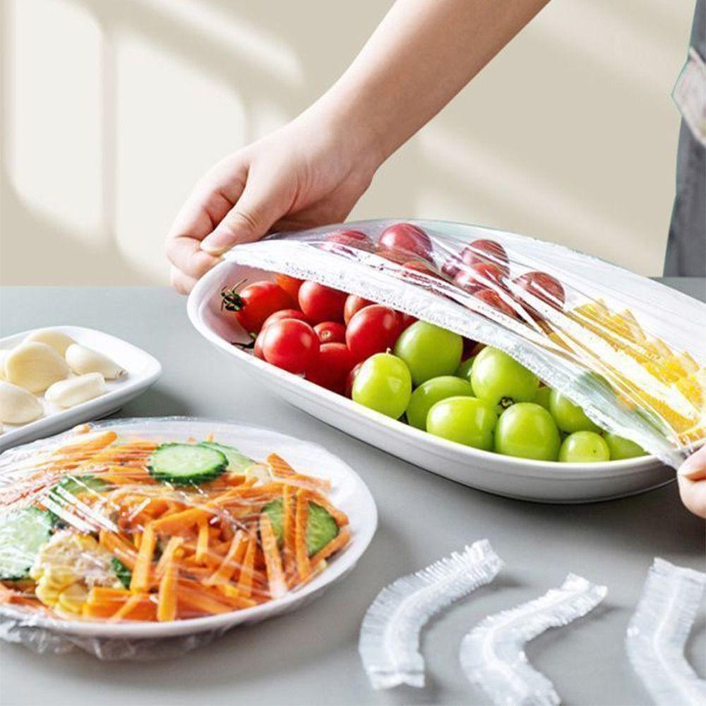 50 шт. Эластичная лента Одноразовая крышка для подноса Растягивающаяся крышка для тарелок и мисок Пакет для сохранения свежести продуктов