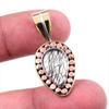 Natural Black Rutile 925 Solid Sterling Silver TwoTone Gift Pendant 1.25" h0P01
