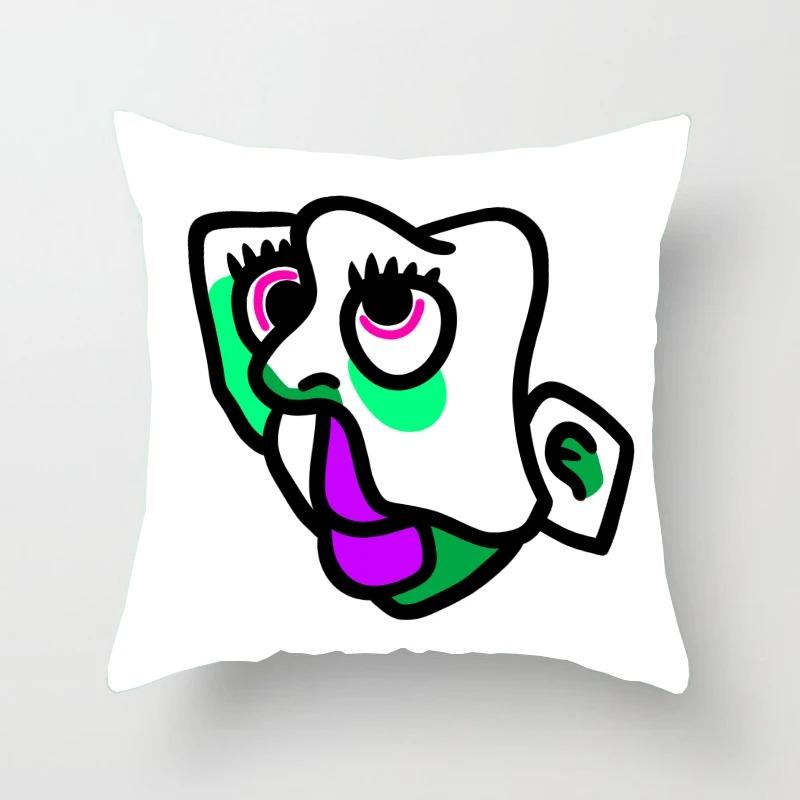 Наволочка с абстрактным рисунком смайлика для автомобиля, украшения для офиса, гостиной, дома