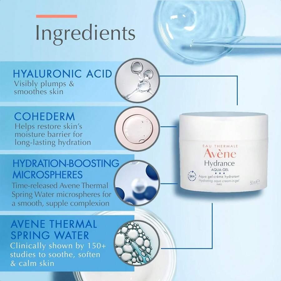 Avene Hydrance Увлажняющий аква-крем-гель 50 мл, 24-часовое увлажнение, антиоксидантная защита