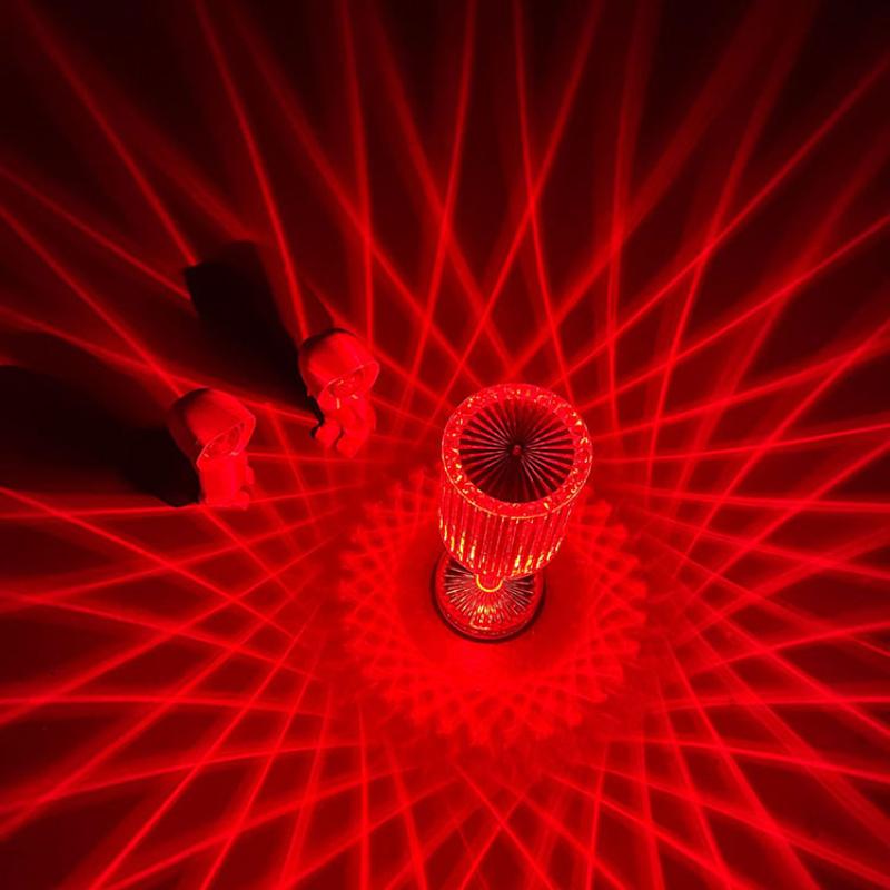 Настольная лампа с кристаллами и бриллиантами, цветной светильник RGB с сенсорным управлением, романтический светильник для спальни, акриловый перезаряжаемый USB ночник, проекционный светильник