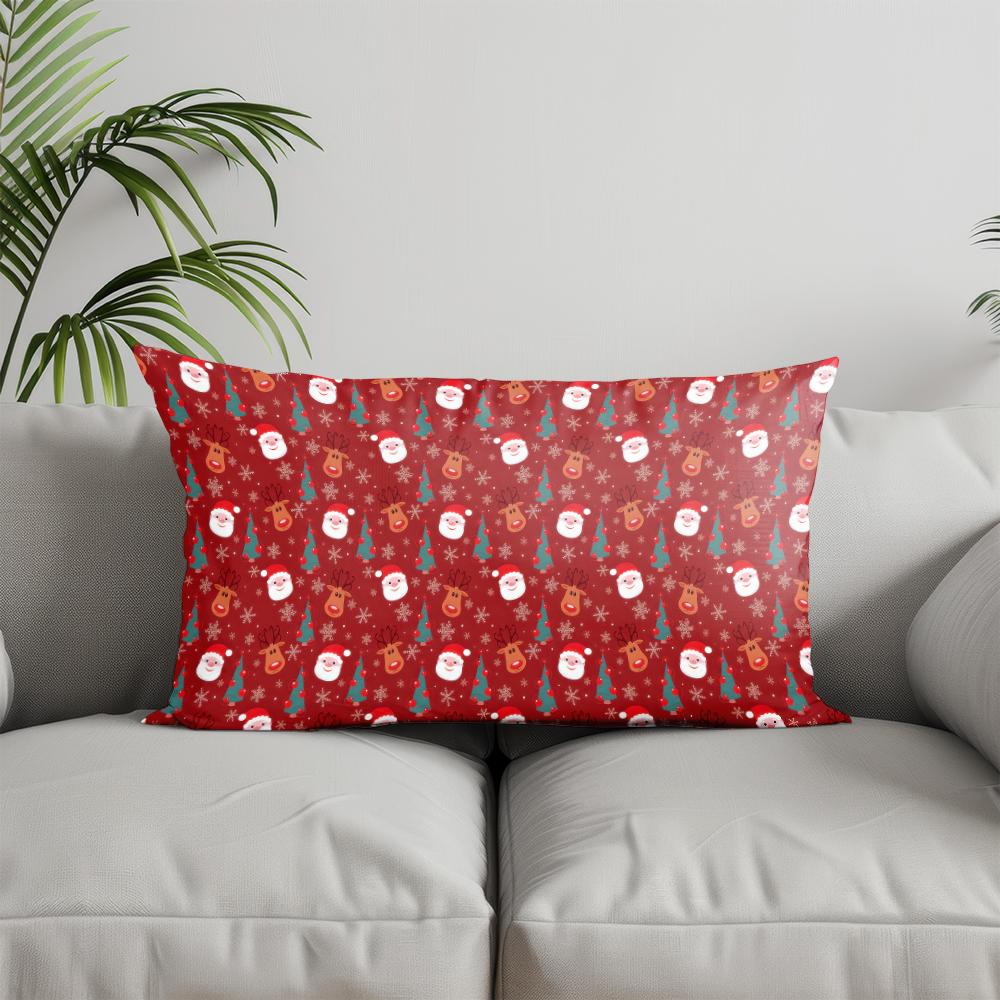 Домашний Декор Рождественские Елки и Снежинки Подушка Подходит для Дивана Спальни Автомобиля Наволочка Подушка Прямоугольная Подушка для Спины
