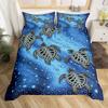Sea Animals Duvet Cover Set Turtle Print Bedding Sets Queen Size 3D Gorgeous Luxury Comforter Cover Set Marine Life Quilt Cover